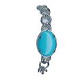 Feroza Stone & Silver Chain Bracelet For (Men & Boys). 