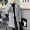 Men Formal Long Single Breasted Figuring Overcoat. 