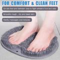 Silicone Foot Shower Massager with Non-slip Suction Cups, Bath Scrubber Cleaner Pad, Foot Massage Improve Circulation Reduce Pain Acupressure Mat for Feet, Rub Back Massage Brush Cleaning Bathing Tool Dead Skin Removal For Exfoliating Achy Large & Medium. 