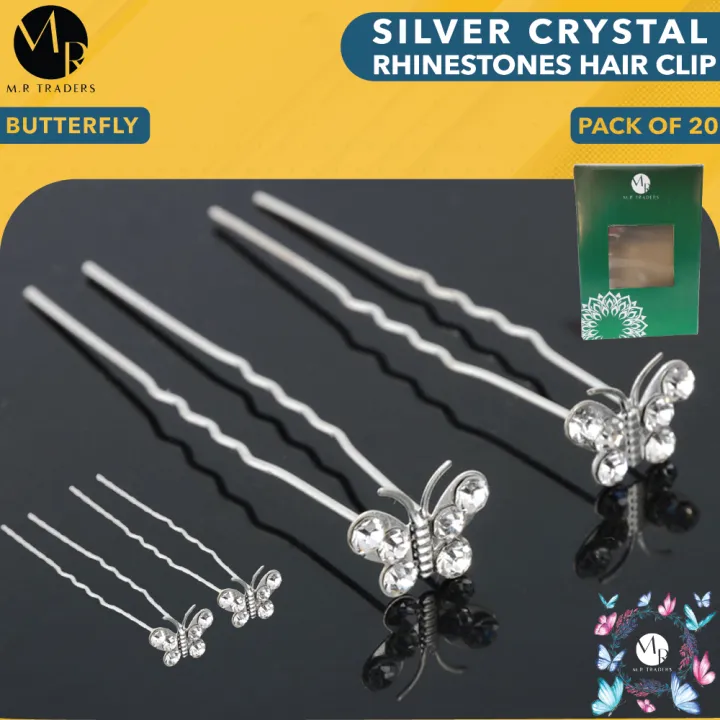 Silver%20Crystal%20Rhinestones%20Hair%20Clip,%2020%20Pcs%20Rhinestone%20Hair%20Pins%20Clips,%20Hair%20Styling%20Tools,%20Women%20Headwear%20Decorative%20Hair%20Accessories%20-%20Image%202