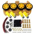 4 wheel (acrylic) Smart Robot Car Chassis 4 Wheel Kit with accessories For Diy Arduino and Raspberry pi Projects. 