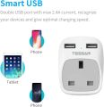 USB Plug Adaptor PK with 2 USB Ports, TESSAN 1 Way USB Plug Wall Plug Adapter, USB Charger Plug PK, 3 in 1 Multi USB Plug Sockets. 