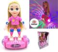 Battery Operated Girls Hover Balanced Car Doll For Kids Rolling, Rotating, Music and Beautiful Flashing Lights. 