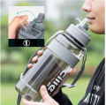 Cille 2000ml Motivational Water Bottle With Double Straw, 2L Drinking Water Bottle With Double Mouth For Girls And Gym With Handle, Portable Water Bottle For School, Outdoor Sports, BPA Free Grade Plastic Leak Proof Travel Water Bottles. 