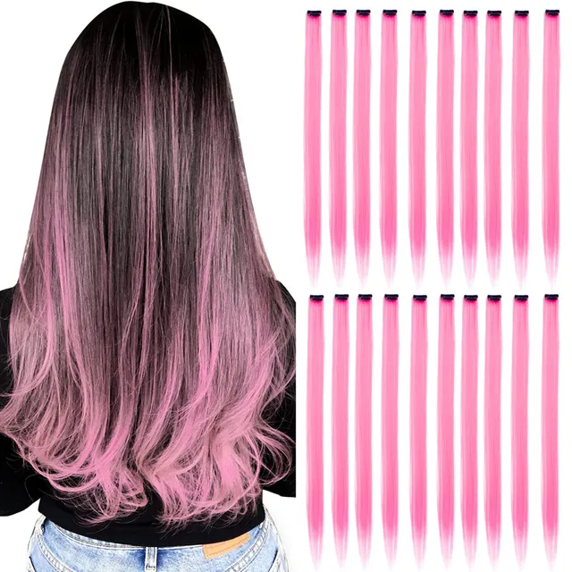 Pack%20of%203%20Baby%20Pink%20Highlight%20Hair%20Strips%20for%20Girls%20&%20Women%20%E2%80%93%20Clip-In%20Synthetic%20Extensions%20-%20Image%203