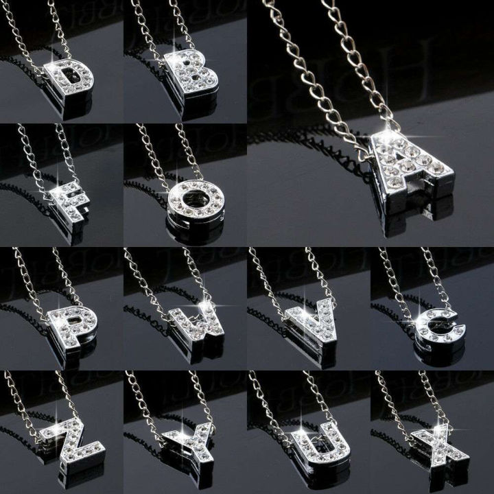 Silver Stainless Steel Alphabet Necklace/Locket/Pendants for Girls & Women with Chain - A to Z Your Name Alphabets