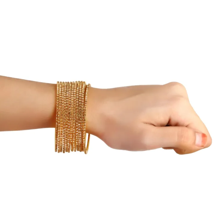 Metal%20Crystal%20Gold-plated%20Silver%20Bangle%20%20(Pack%20of%2012)%20-%20Image%207