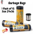 Garbage Bags for Dustbin – Strong & Durable | Leak Resistant | Multiple Sizes (18×24, 20×30, 24x36, etc.). 