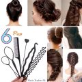 Hair Styling Tools Set for Girls, 6pcs Hair Accessories, Combs, Bands & Care Kit. 