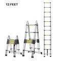 Mult-Purpose Extendable Ladder Alminium Telescopic Ladder 14  Feet Double Side 3.2 Meter (1.6m plus 1.6m) 10 steps LoFeet Ladder Telescopic Folding Ladder. 