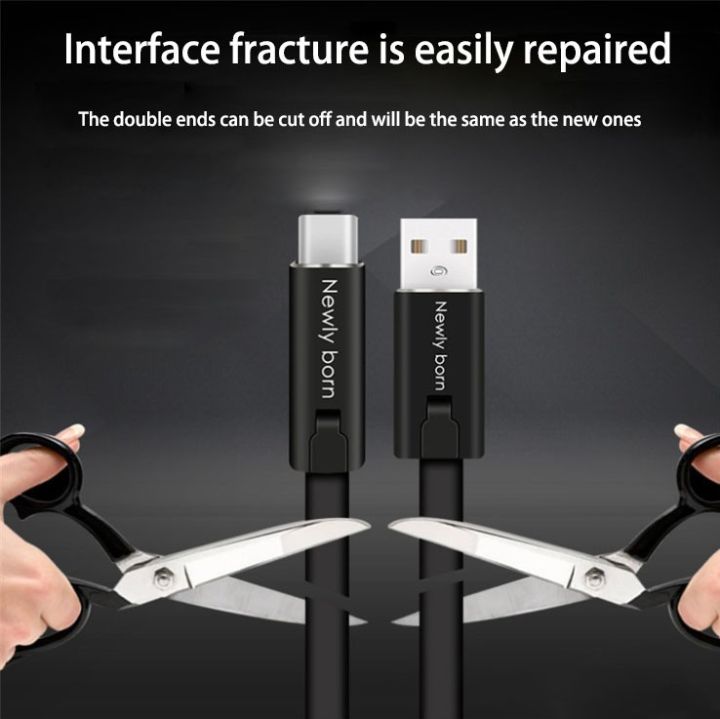 Repairable Cable- Reusable Fast Charging Cord Compatible with Smartphone - lightning cable for iphone, Android Type C, 1.5M / 5 Fts Renewable Data Fast Charging & Quick Repair & Recycling USB Cable