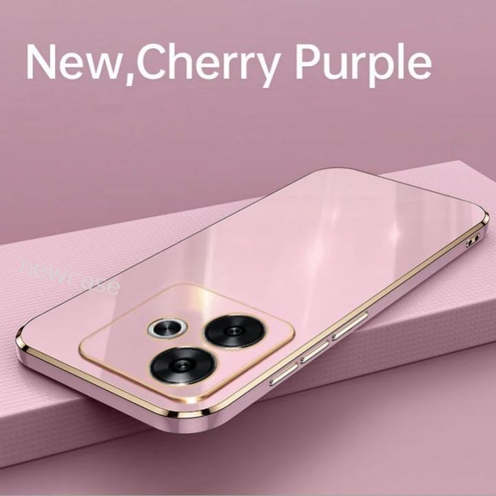 Square Plating Multi Color Casing For Xiaomi Redmi Turbo 3 5G 2024 Turbo3 RedmiTurbo3 Side Silicone Soft Shockproof TPU Camera Protect Anti Drop Phone Case Back Cover