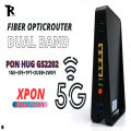 ChinaMobile PON HUG  Xpon Gpon Epon Original High Performance ONT (Branded Used)Fiber Optic Router with Adapter FTTX 1GE+3FE+1TEL+2USB+Dual Band WiFi 5DBi. 