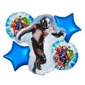 Superhero Spiderman Superman Captain America Hulk Theme Foil Balloons Set of 5 Pcs / 4D Hero Movie Chrome Metallic Balloons Set / 1 Piece For Boy Reusable Balloon For Birthday Party Decoration Superhero Theme Party Supplies PreSchool Theme For Party Decor. 