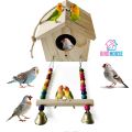 UK bird toys Pet Nest Bird House for cage nesting , Balcony and Garden Hanging for all typea sparrows java , finches , love birds , budgies ummingbird, Birds Nest for Balcony Made with Quality Wood. 