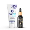 LivZit Anti Acne Bundle Pack of 2 - (For Men & Women) LivZit Anti Acne Anti Wrinkle Face Wash & LivZit Anti Acne Anti Wrinkle Serum. 