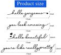 4 Pieces Quote Mirror Decals Set Hello Beautiful Decal Hello Gorgeous Mirror Sticker You Look Amazing Mirror Decals Door Greeting Vinyl Stickers for Mirror Bathroom Home Decor (Black). 