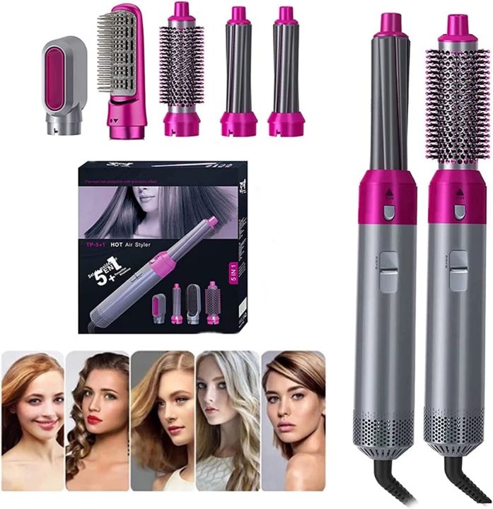5 in 1 Hot Air Styler hair straightener,Dryer Comb Multifunctional Styling Tool for Curly Hair machine for Straightening Curling Drying Combing Scalp Massage Styling