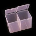 2 Grid Plastic Storage Box With Lid Unloading Cotton Manicure Tool Cosmetic Wash Towel Nail Polish Remover Tools Organizer Box. 