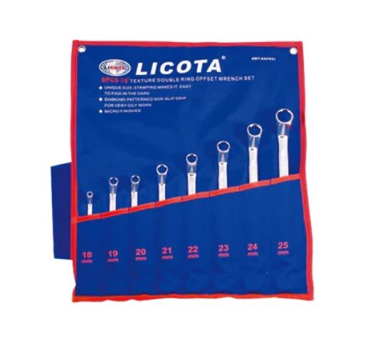 ABST - Licota Made In Taiwan 8 Pcs Texture Double Ring Wrench Set 6 ...