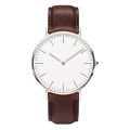 Brown Leather Strap White Dial Watch- Unisex. 