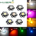 (Pack of 10) - 1W High Power LED Bulb SMD Diode RED, BLUE, GREEN, GOLD, WHITE, Pink, Organe With Heatsink High Brightness. 