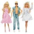 [ New ] Barbie Doll Movie Same Princess Couple Doll Suit Tartan Skirt Top Hat Necklace Makeover Clothes. 