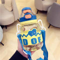 ECO SILICONE HEAT RESISTANT DRINKING WATER BOTTLES 300ML,children's large capacity water cup cartoon plastic double drinking cup summer big belly cup good-looking water cup food grade with straw by Yumbasket. 