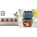 Vintage Floral/Flower Flax Decorative Throw Pillow Case with ​Aromatherapy Furnace Candle Lamp Decoration. 