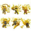 10th Anniversary Gold Edition Ninja Motorcycle Masters of Spinjitzu Jay Cole Kai Zane Lloyd Mini Figures Building Blocks Kid Toy. 