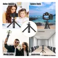 Premium Tripod Stand with Mobile Holder Selfie Stick Stand - DSLR and Smartphone Support for Live Stream, Vlogging & TikTok. 