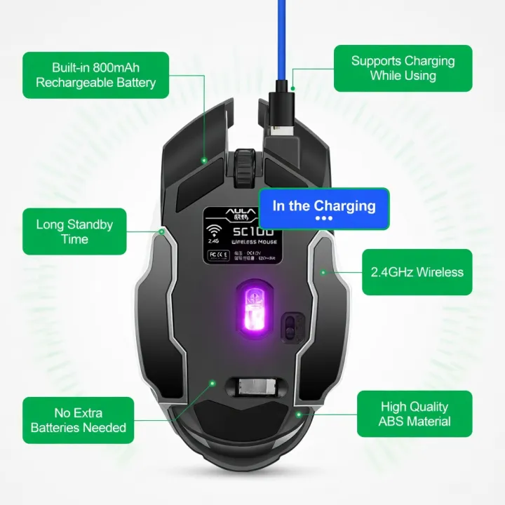 GAMING%20MOUSE%20AULA%20SC100%20Wireless%20Gaming%20Mouse%20RGB%202.4GHz%20Rechargeable%20Silent%20Click%207%20Buttons%20Ergonomic%20-%20Black%20-%20Image%206