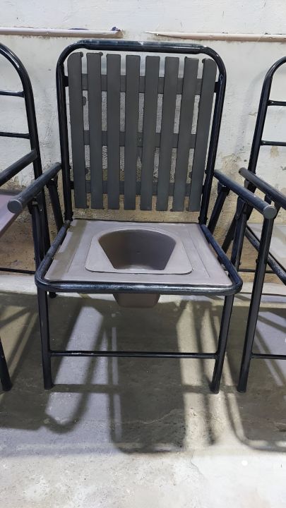 Folding Commode Washroom Chair with pot iron Heavy duty