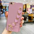 COROGI for Vivo Y66 Back Cover with Love Heart Bracelet Luxury 6D Plating Frame Shiny Chain Cases Soft Silicone Square Protective Mobile Phone Case for Girls Boy. 