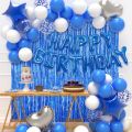 Happy Birthday (White and Blue) Combo Decorations Set For Happy Birthday Decoration, Happy Birthday Balloons , Birthday Accessories , Birthday Accessories Theme , Balloons For Birthday and Other Related Parties Decorations. 