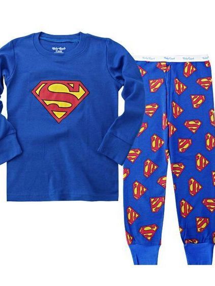 RealBoss-%20Superman%20Boys%20Cotton%20Pajamas%20Kid's%20Cartoon%20Sleepwear,%20cotton%20Fabric%20-%20Superhero%20Tracksuit%202%20Piece%20Set%20-%20Image%206