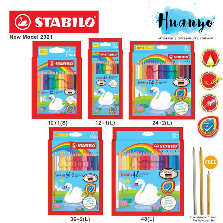 Stabilo Swans Colour Pencil 12 / 24 / 36 / 48 / 48 Neon Metallic Color Set