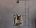 Wooden Square Hanging Celling Lamp, Pendant Light. 