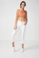 Mid Rise Straight Crop Stretch Jean White. 