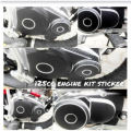 125cc engine kit in carbon fibre sticker paper(with exact engine sizes). 