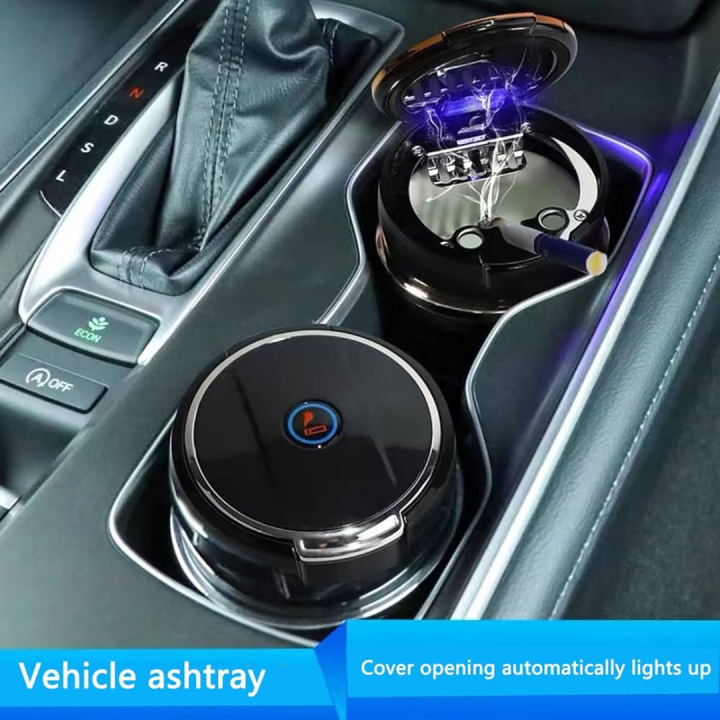 Universal Car Ash Tray Cup Cigarrete Holder With Led Light For Car Home And Office With Ceramic Lining Cup Inside.