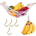 Macrame Fruit Hammock for Kitchen Under Cabinet,Veggie Hammock Fruit Holder Net and Hook for Hang Fruit Basket. 