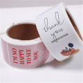 100pcs/roll Thank You Stickers Rectangle Seal Labels This Package Is Happy To See You Too Sticker Gift Box Packaging Decor Label. 