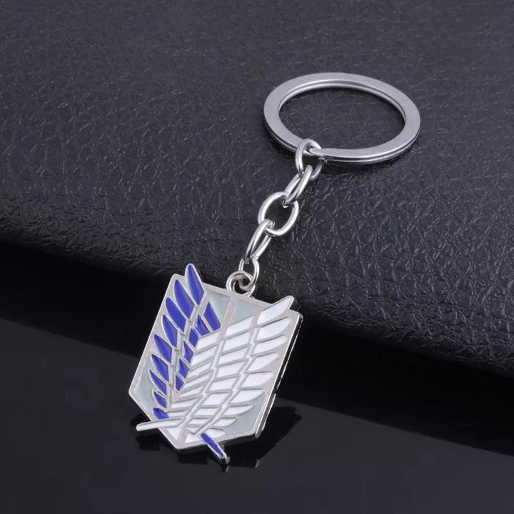Attack On Titan keychain Eren Yeager attack on titan survey corps Pendant Anime Attack On Titan Keychain Wings of Liberty Freedom Scouting Legion survey corps Eren Key ring Key Holder Chain Ring New Anime Jewelry AOT pendent Unisex anime