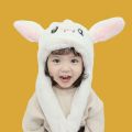 Earmuff Cute For Girls Movable Ears Love Embroidery Earflap Plush Eye With Scarf Women Rabbit Caps Warm Hats  Hats. 