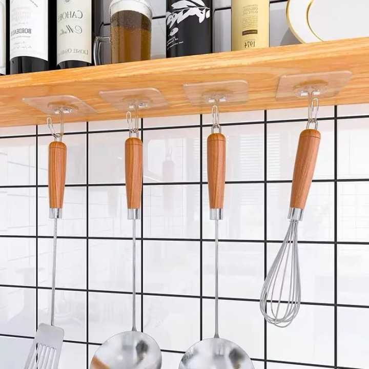 10pcs%20Transparent%20Stainless%20Steel%20Strong%20Self%20Adhesive%20Hooks%20Key%20Storage%20Hanger%20for%20Kitchen%20Bathroom%20Door%20Wall%20Multi-function%20-%20Image%205