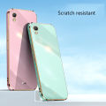 Biruiqu for OPPO A37 Back Cover Luxury 6D Plating Frame Shiny Bling Phone Pounch Soft Silicone Square Phone Case. 