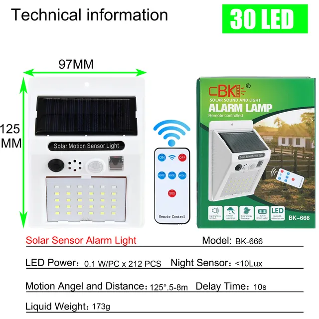 SANX%2030LED%20Solar%20Light%20Waterproof%20Motion%20Sensor%20Solar%20Street%20Light%20Solar%20Security%20Warning%20Lamp%20with%20Remote%20for%20Garden%20Houses%20-%20Image%207