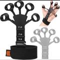 Finger Exerciser Hand Gripper & Forearm Strengthener - Silicone Finger Resistance Band, Wrist Extensor Trainer for Finger Strength, Guitar Players, Rock Climbing, Gym Fitness Workout & Physical Therapy. 