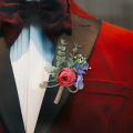Boutonniere Corsage No Watering Colorful Rose Buttonhole Flower Decor. 